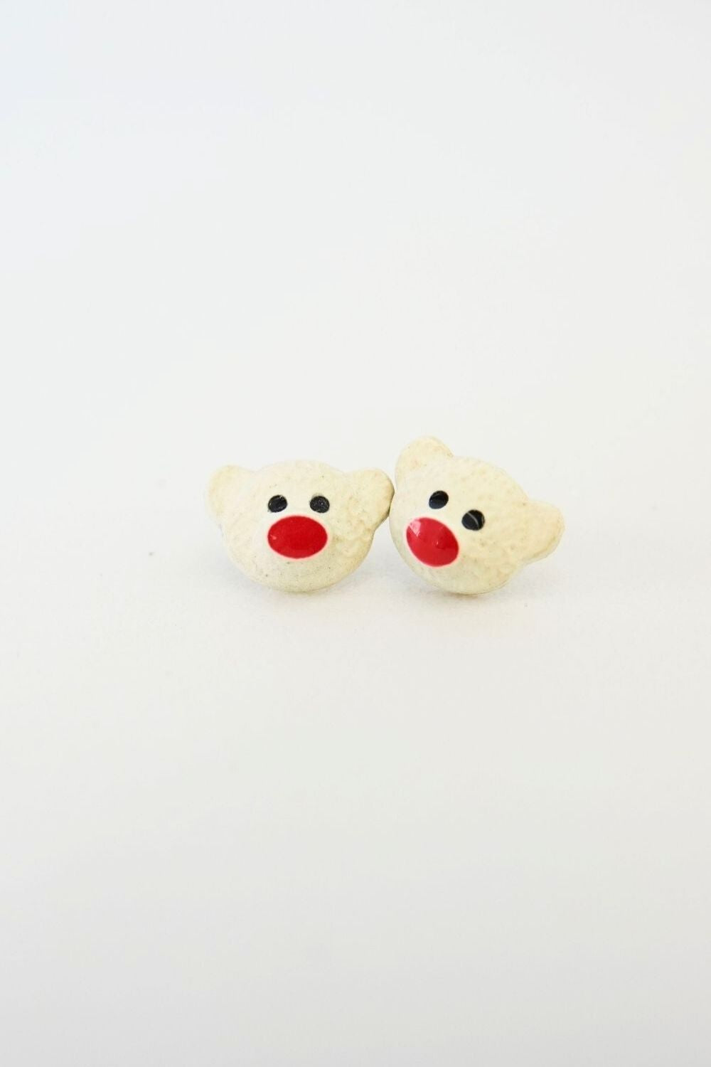White Teddy Red Nose Stud
