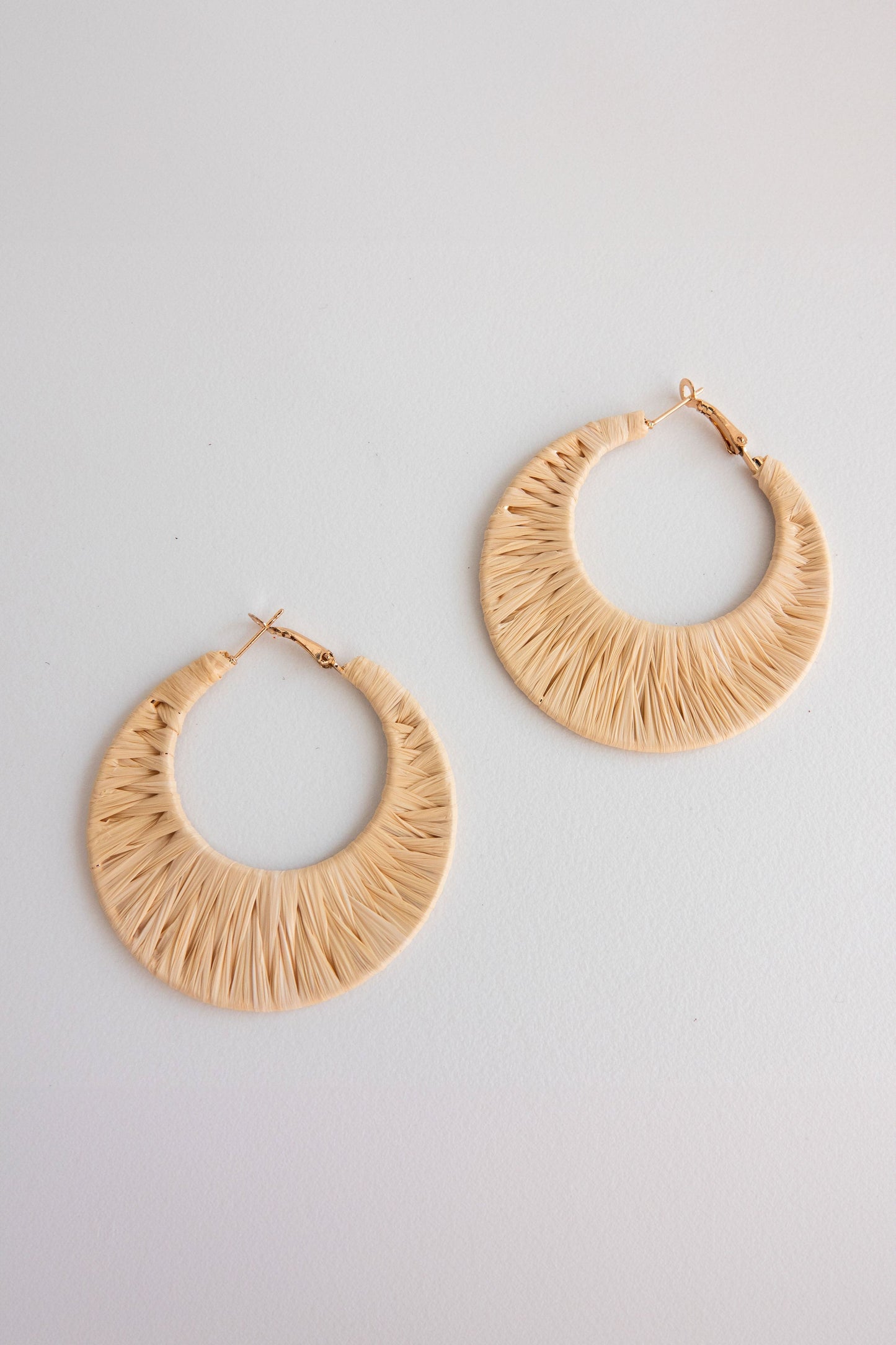 Cream Raffia Hoops