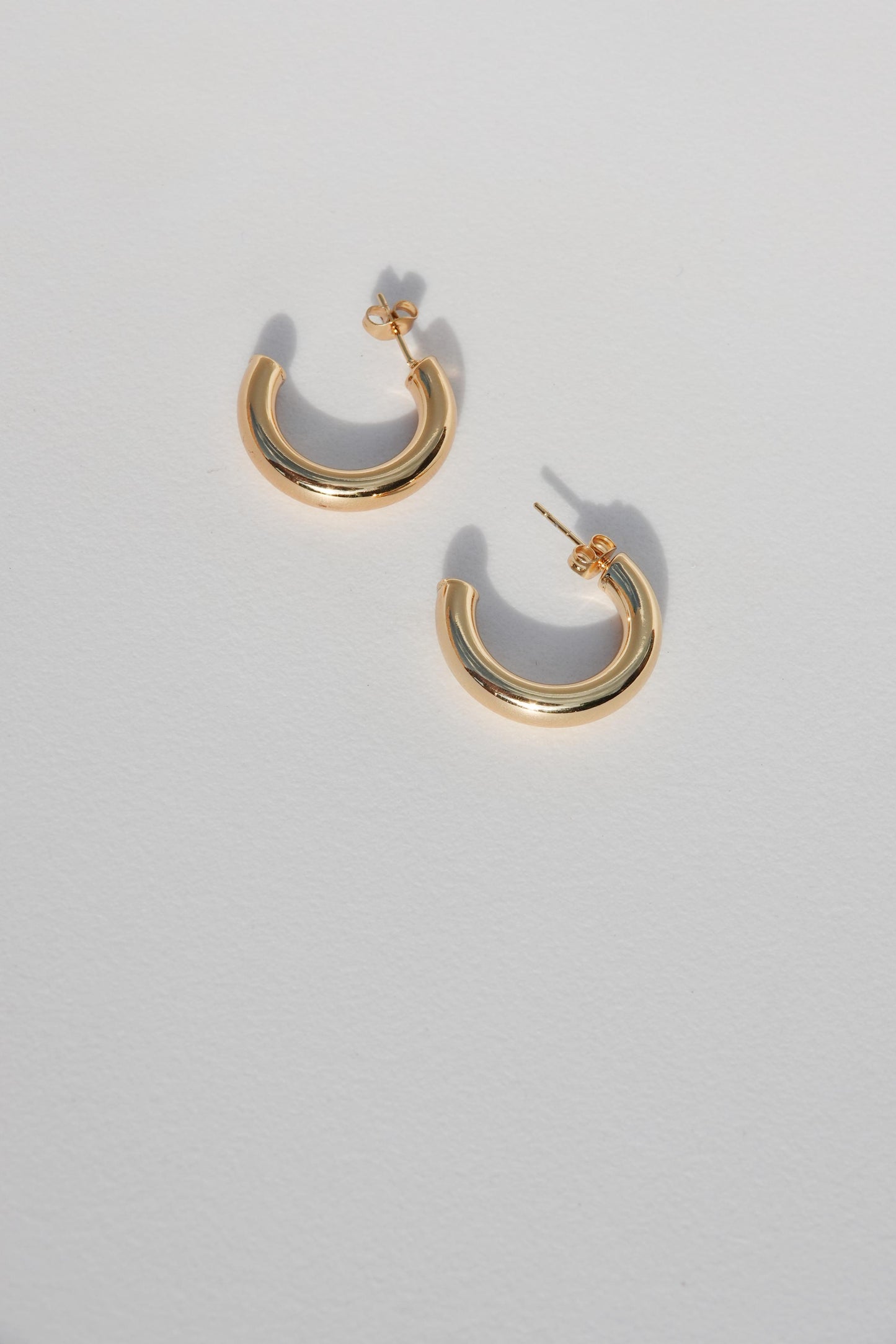 Gold Chunky Tube Hoops