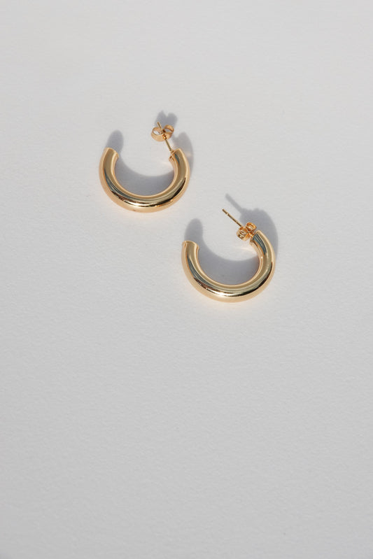 Gold Chunky Tube Hoops