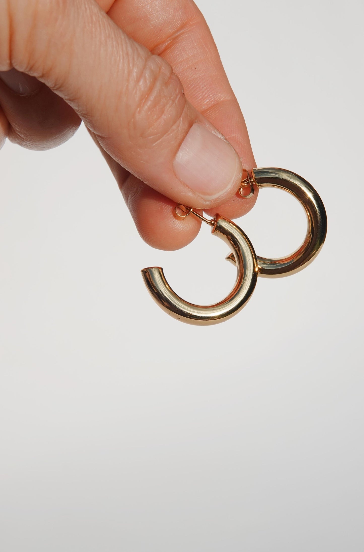 Gold Chunky Tube Hoops