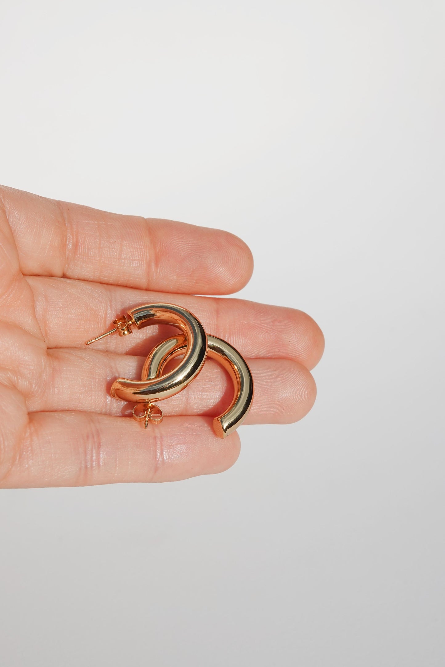 Gold Chunky Tube Hoops