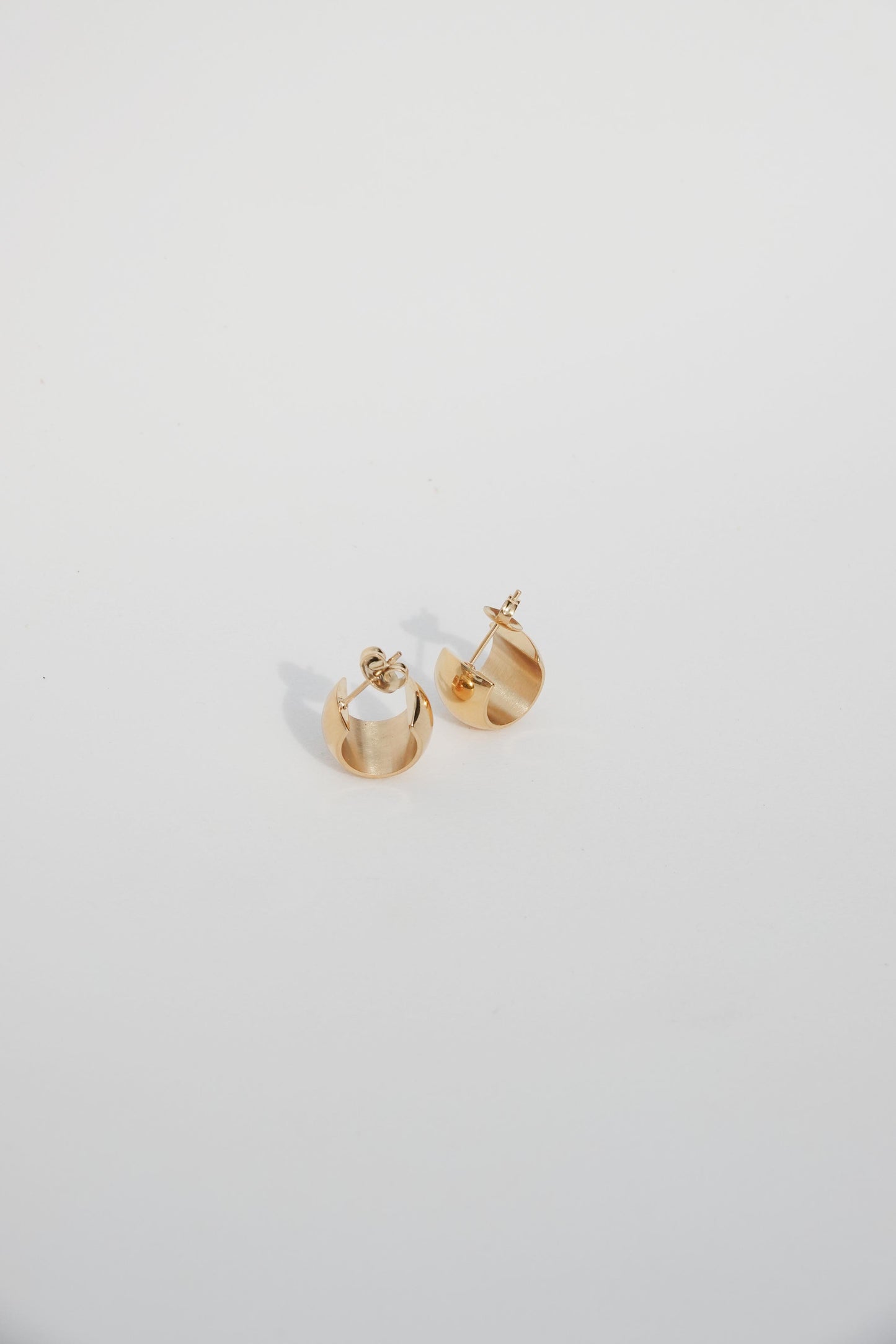Gold Half Moon Cuff Studs