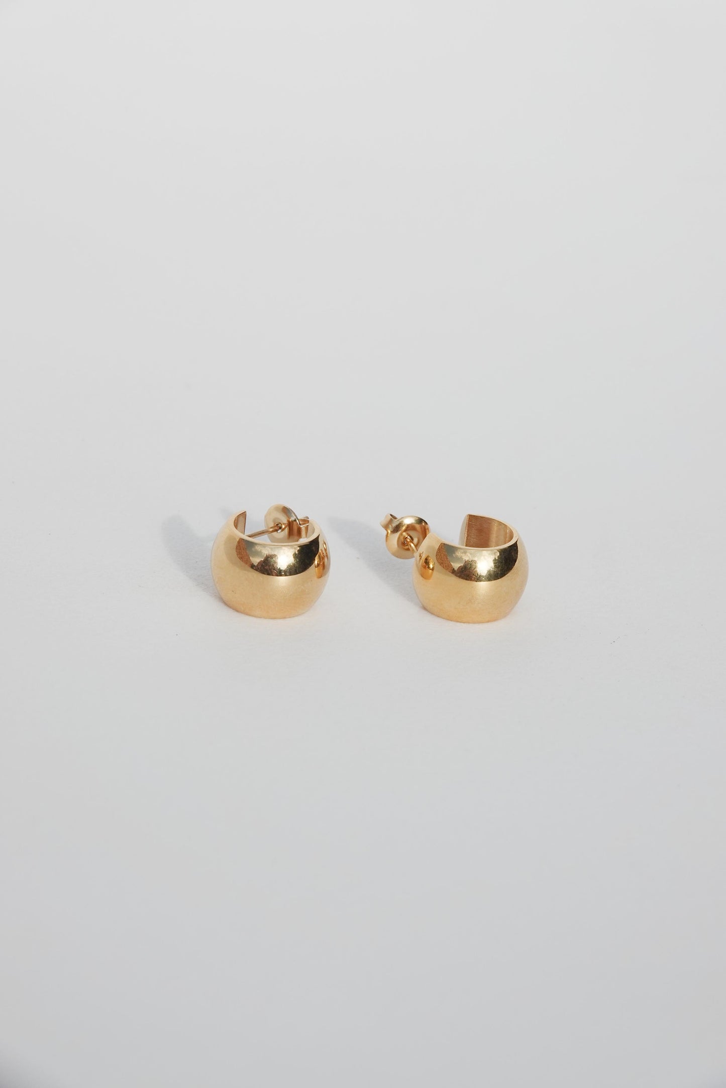 Gold Half Moon Cuff Studs