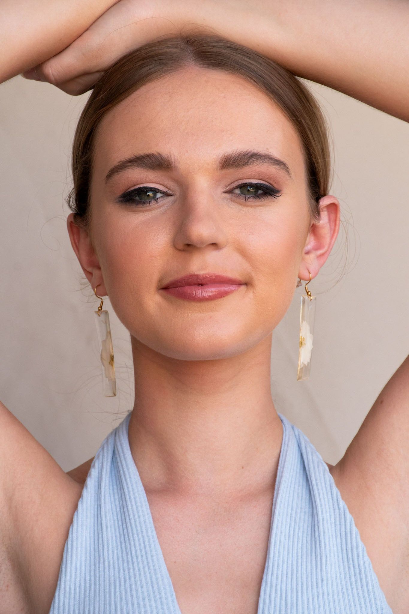 Floral Resin Rectangle Dangles