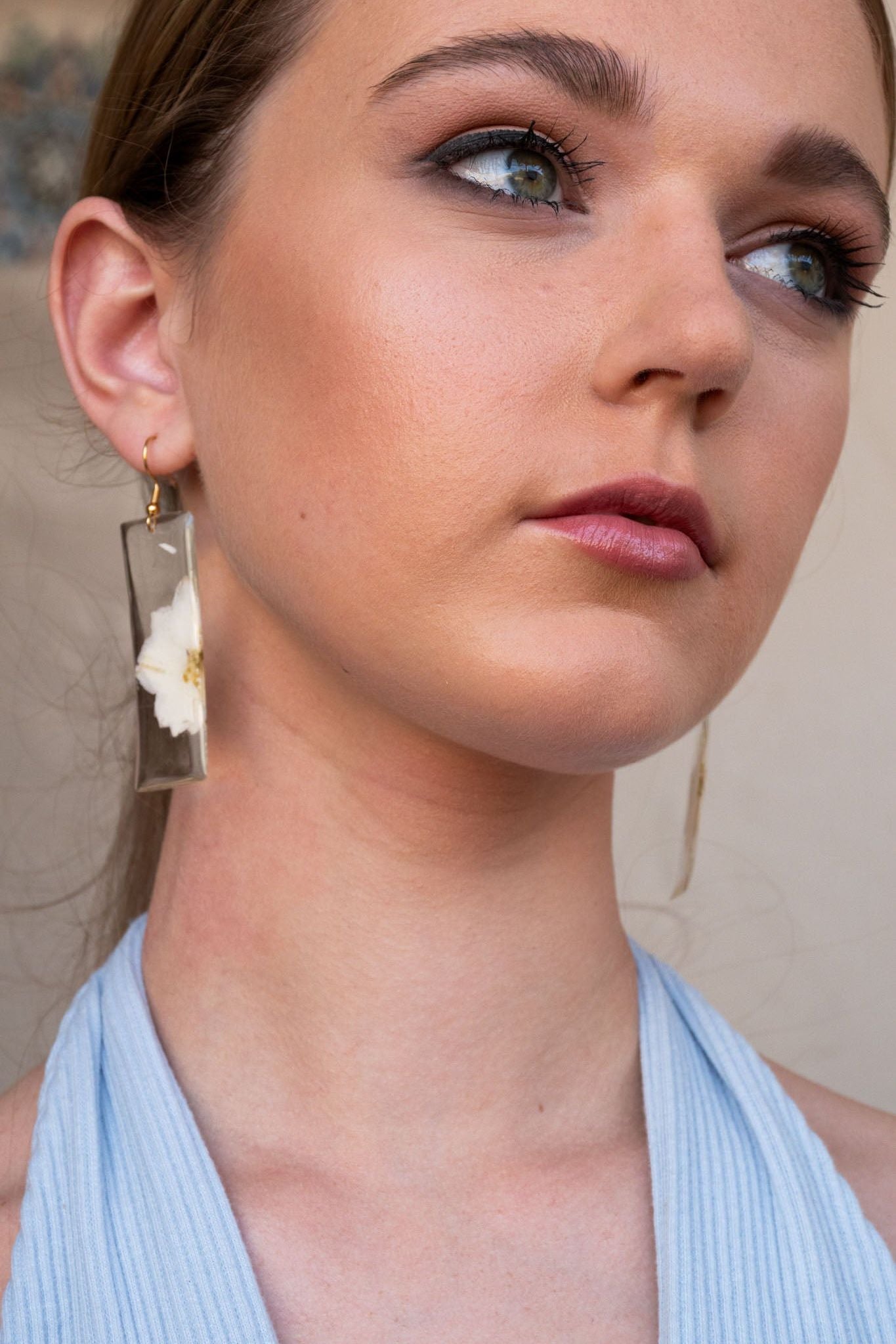 Floral Resin Rectangle Dangles