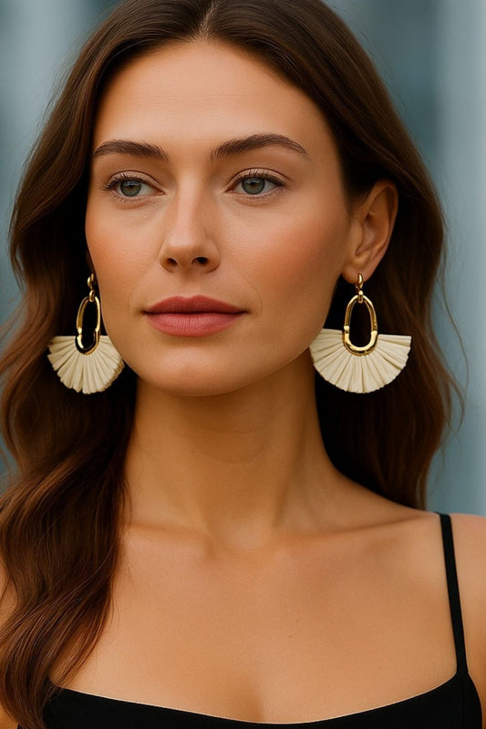 Gold Raffia Hoops